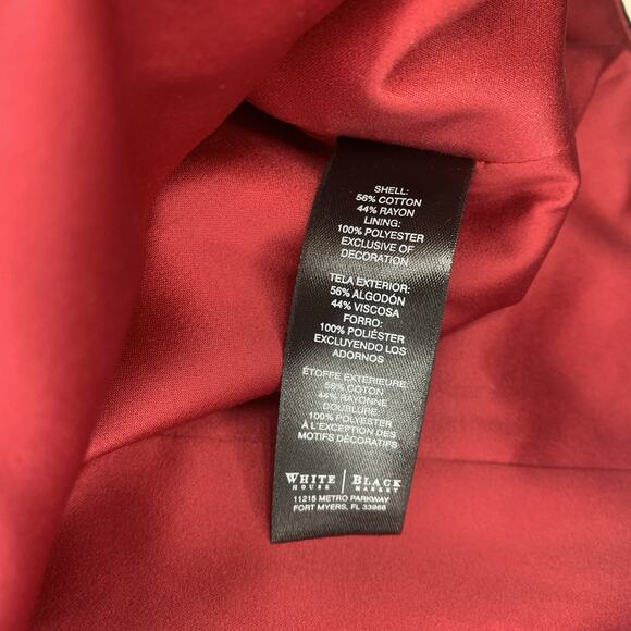 White House Black Market Black Red White Roses Top Bustier Corset Elegant Size 2 - Picture 7 of 8